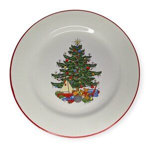 Cuthbertson Red Band American Christmas Tree Serving Ceramic Platter 12"